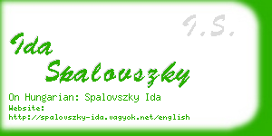 ida spalovszky business card